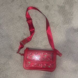 Cherry Red and clear Crossbody Bag good for concerts